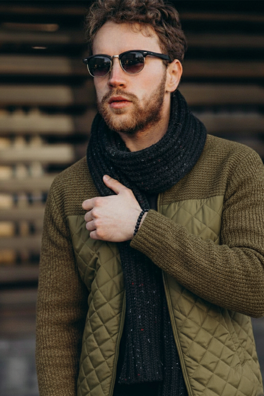 Veste Matelassée en Maille | Julien – Vert Mousse
