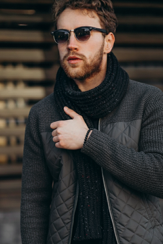 Veste Matelassée en Maille | Antoine – Anthracite