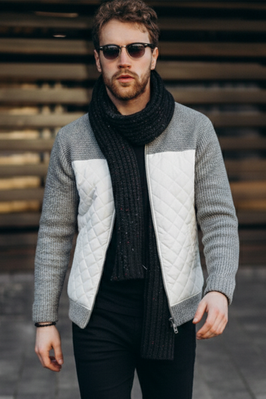 Veste Matelassée en Maille | Martin – Blanc