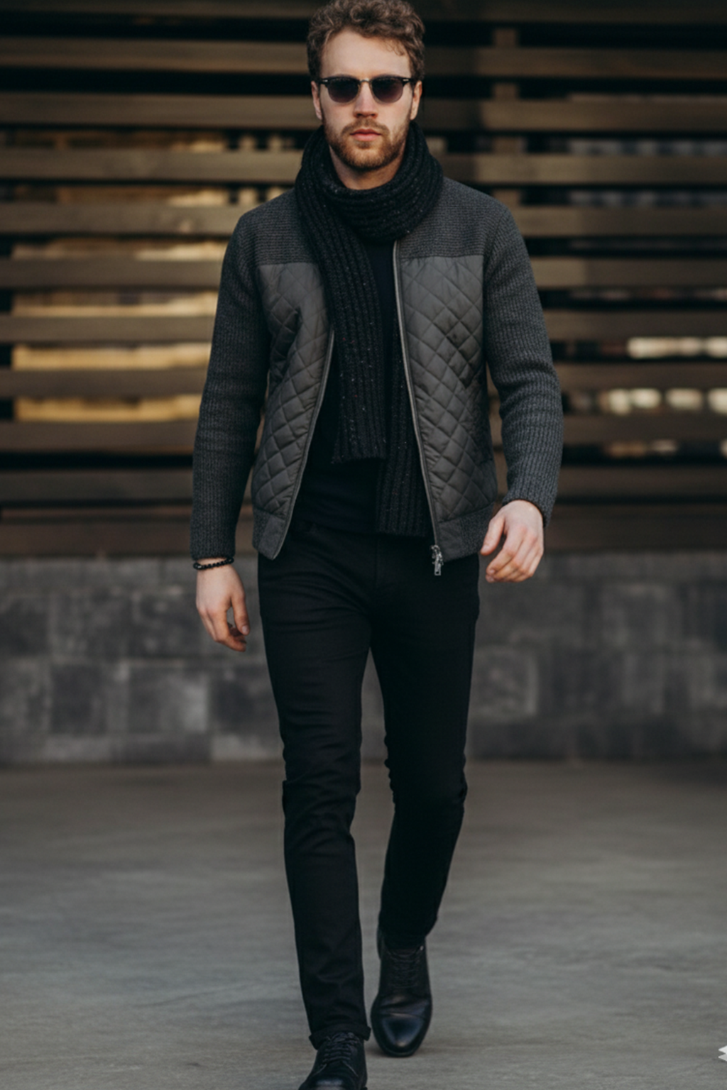Veste Matelassée en Maille | Antoine – Anthracite
