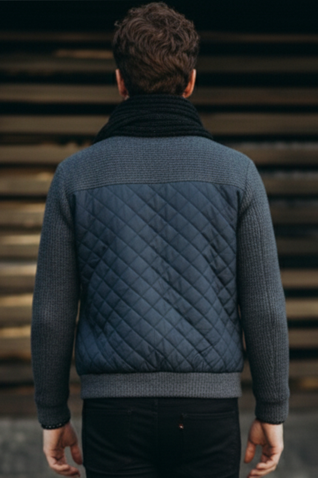 Veste Matelassée en Maille | Nicolas – Gris Foncé