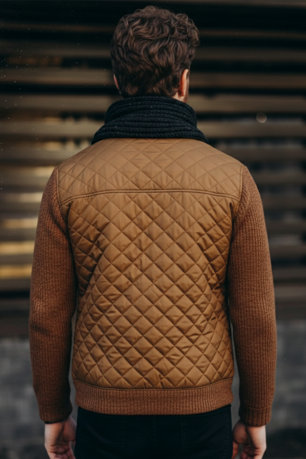 Veste Matelassée en Maille | Mathieu – Marron Clair