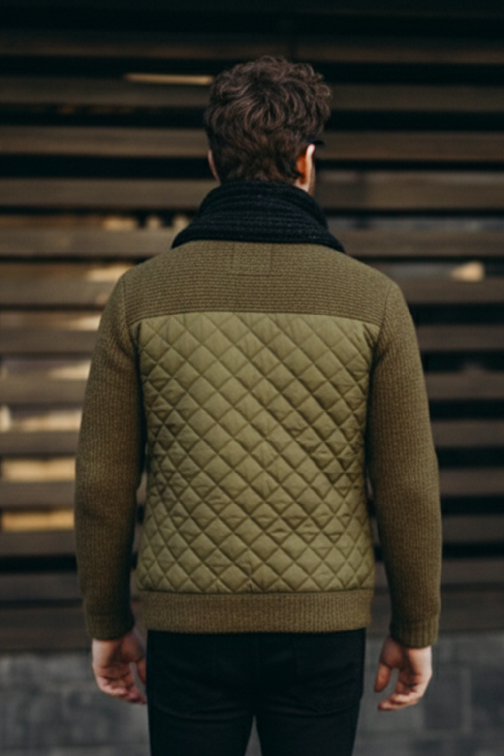Veste Matelassée en Maille | Julien – Vert Mousse