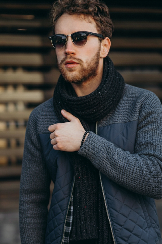 Veste Matelassée en Maille | Nicolas – Gris Foncé