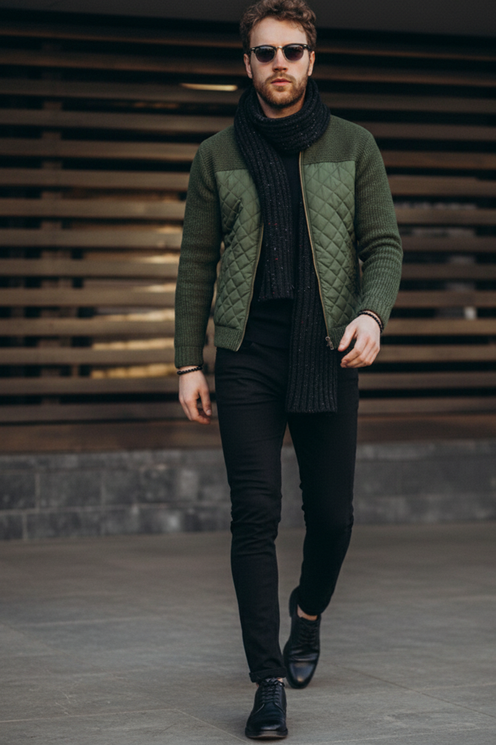 Veste Matelassée en Maille | Lucas – Vert Olive