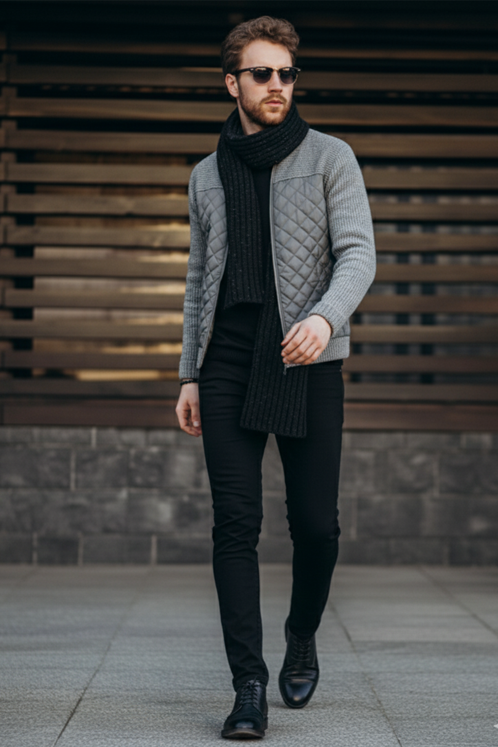 Veste Matelassée en Maille | Laurent – Gris Clair