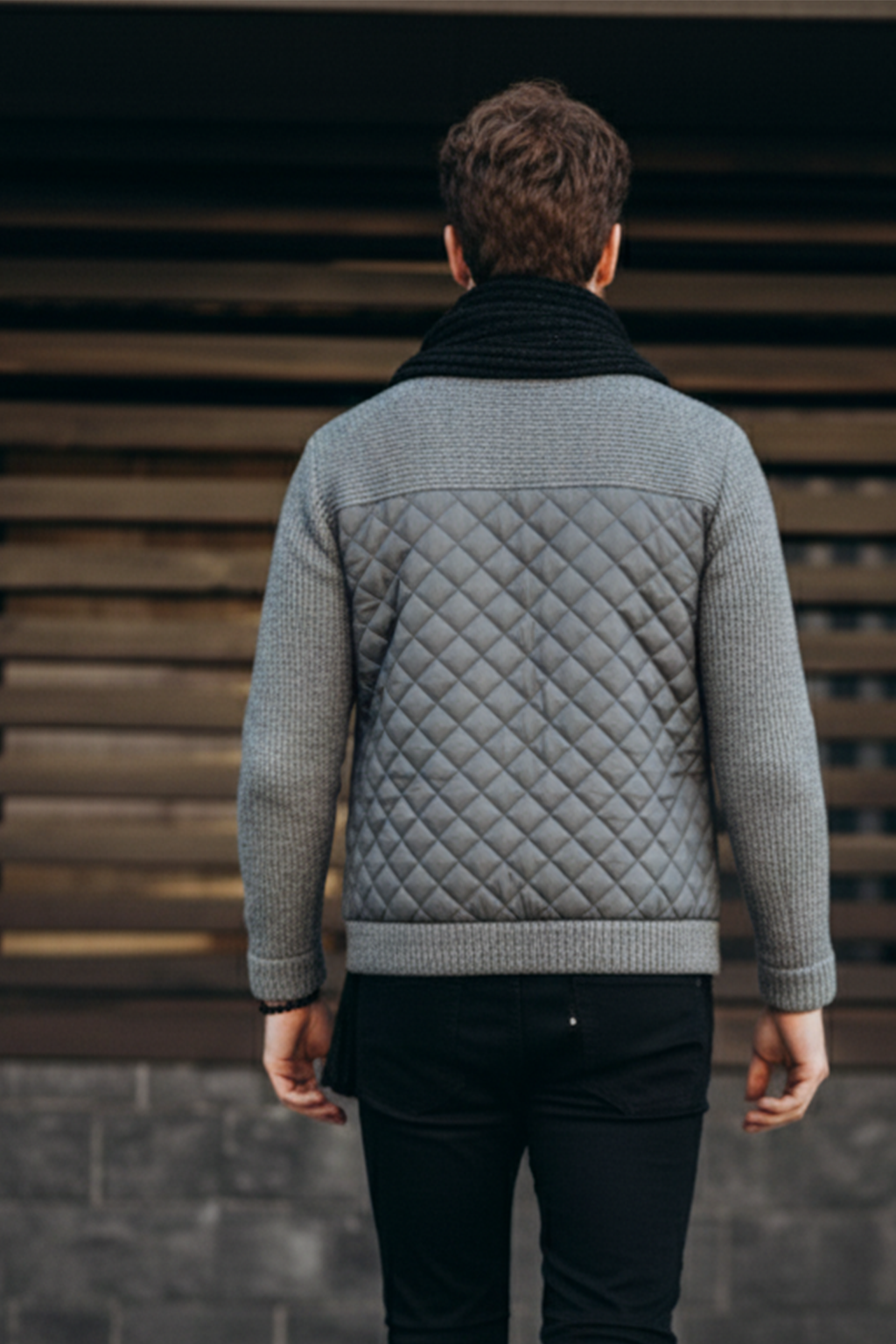 Veste Matelassée en Maille | Laurent – Gris Clair