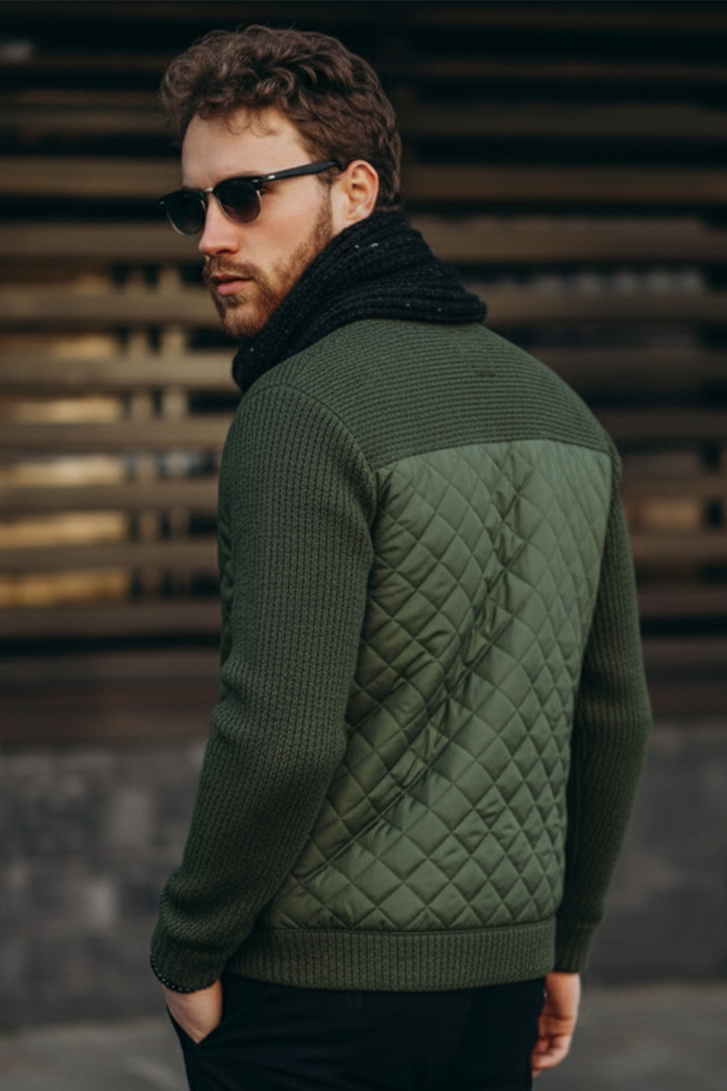 Veste Matelassée en Maille | Lucas – Vert Olive